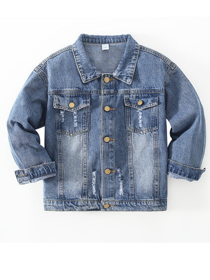 2024 New Kids Girls Boys Basic Jean Jacket Classic Coats Denim Tops Children Casual Outerwear Teen Outfit 5-14 Years