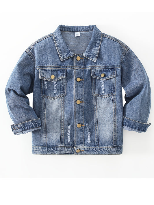 2024 New Kids Girls Boys Basic Jean Jacket Classic Coats Denim Tops Children Casual Outerwear Teen Outfit 5-14 Years
