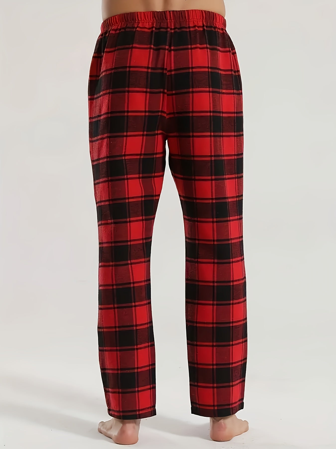 3-piece Men's Casual Plaid Long Pants Pajamas For Spring And Summer, Autumn And Winter Home Clothes Fashion Trend Pants Pajamas - Suitable Four Seasons To Wear