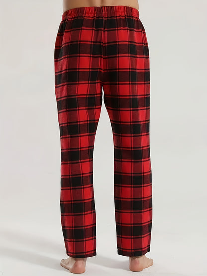 3-piece Men's Casual Plaid Long Pants Pajamas For Spring And Summer, Autumn And Winter Home Clothes Fashion Trend Pants Pajamas - Suitable Four Seasons To Wear