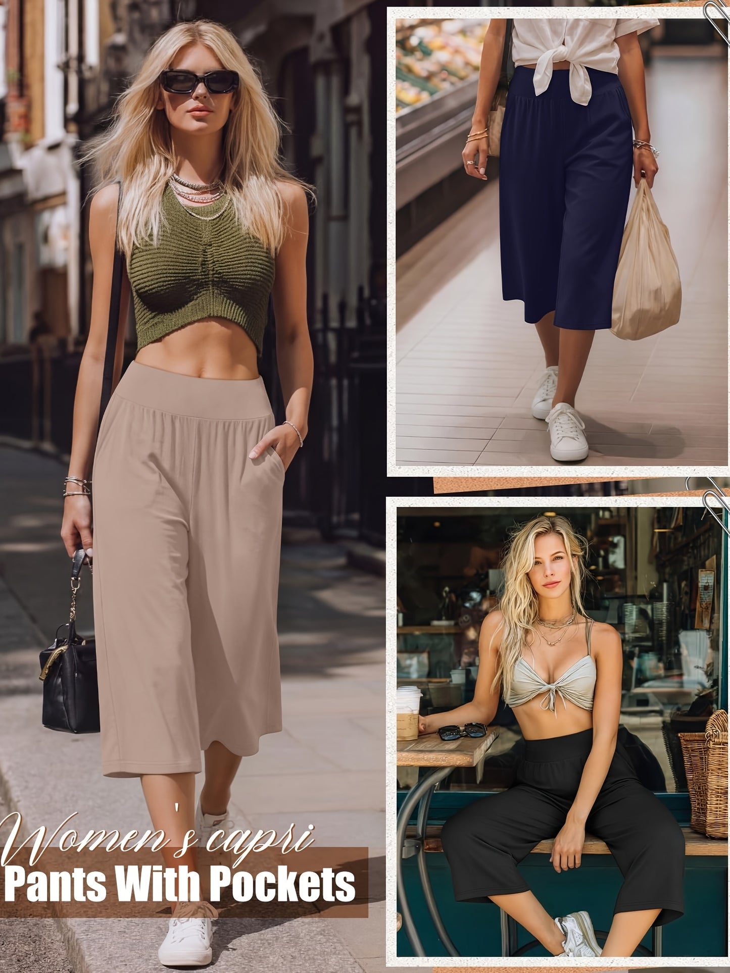 3 Pack Capri Pants For Women Loose Lounge Cropped Sweatpants Joggers Yoga Capri With Pockets