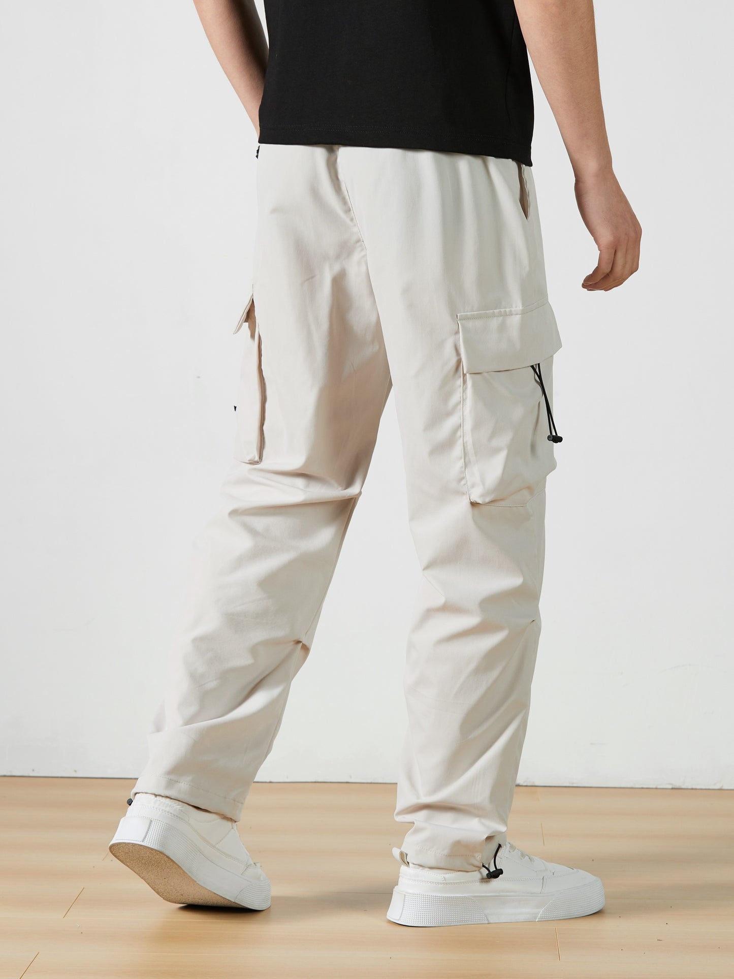 Men'S Straight-Leg Cargo Pants with Multiple Pockets, Suitable for Outdoor Street Fashion