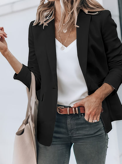 Ladies' Relaxed Blazers with an Open Front And Long Sleeves, Suitable for Work Or Office Wear