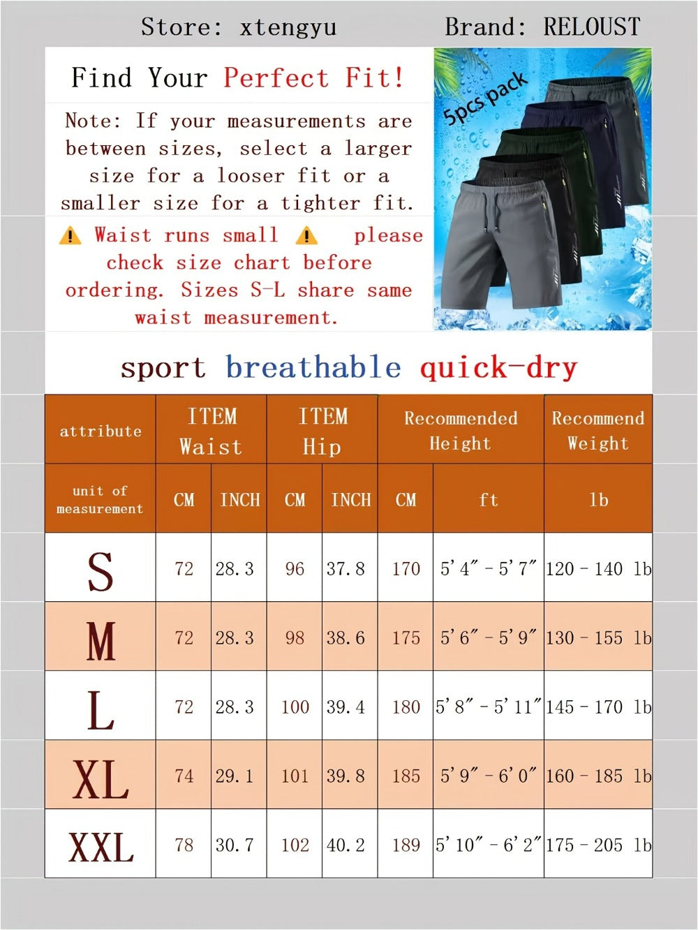 Men's Athletic Shorts - Quick Dry With Pockets Travel Style 042405