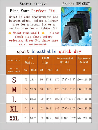 Men's Athletic Shorts - Quick Dry With Pockets Travel Style 042405