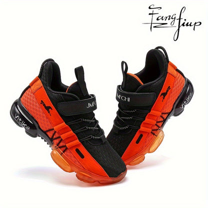 FANGFIUP Kid's Boys Running Shoes Sneakers Knitted Mesh Tennis Shoes Breathable Lightweight Sports Shoes for Boy Fashion Athletic Casual Shoes
