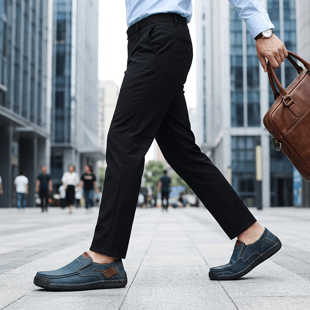 GREKS Handstitched Mens Driving Loafers Slip On Shoes Lightweight Breathable For Business Casual Travel Walking Outdoor