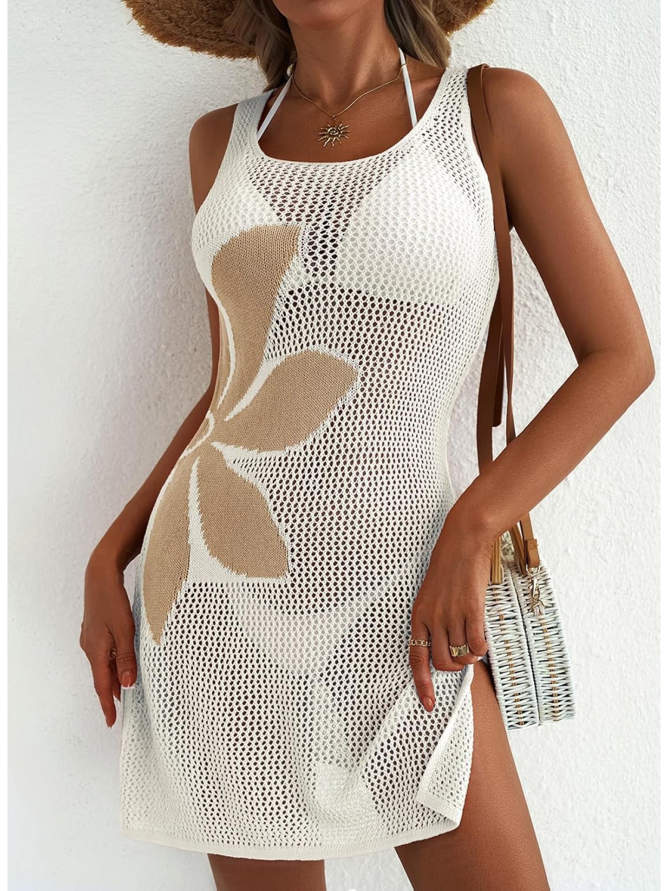 2026 New Beach Skirt Sexy Hollow Jacquard Bikini Swimsuit Hoodie Sunscreen Dress for Women