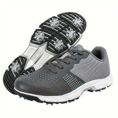 Men's Comfy Golf Shoes Spikes Breathable Outdoor Golf Training Sport Sneakers Non Slip, Spring And Autumn