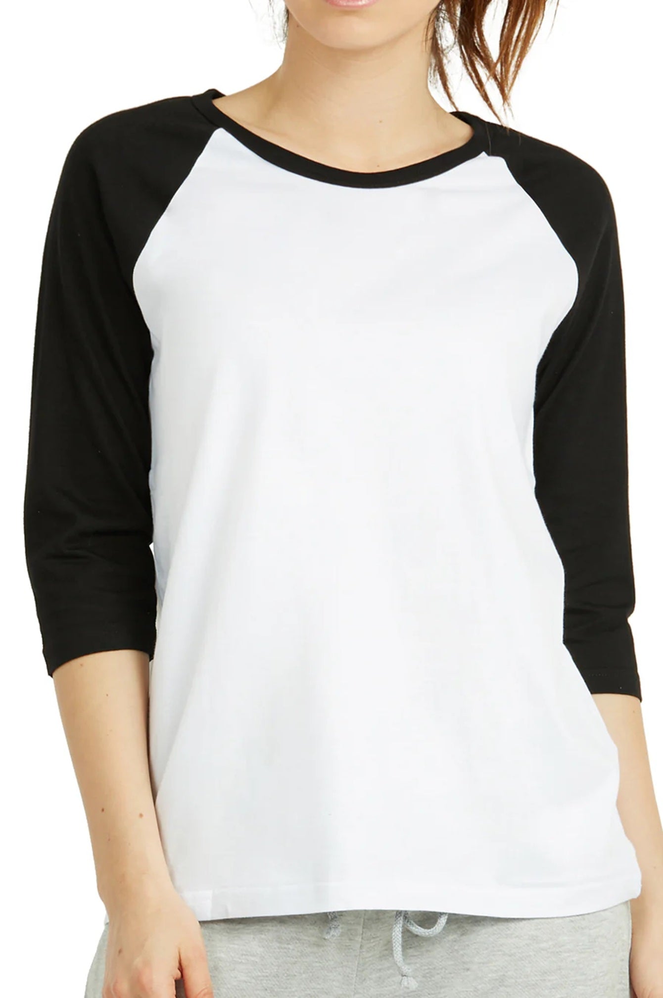 LADIES COTTON BASIC BASEBALL TEE