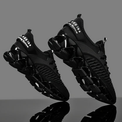 Men's Lightweight Breathable Sports Shoes, Blade Sole Comfortable for Standing Running Shoes, Trendy Multi-functional Sports Leisure Men's Fashion Shoes, Absorbing Cushioning And Low-top Lace-up Design - Durable All-terrain Traction