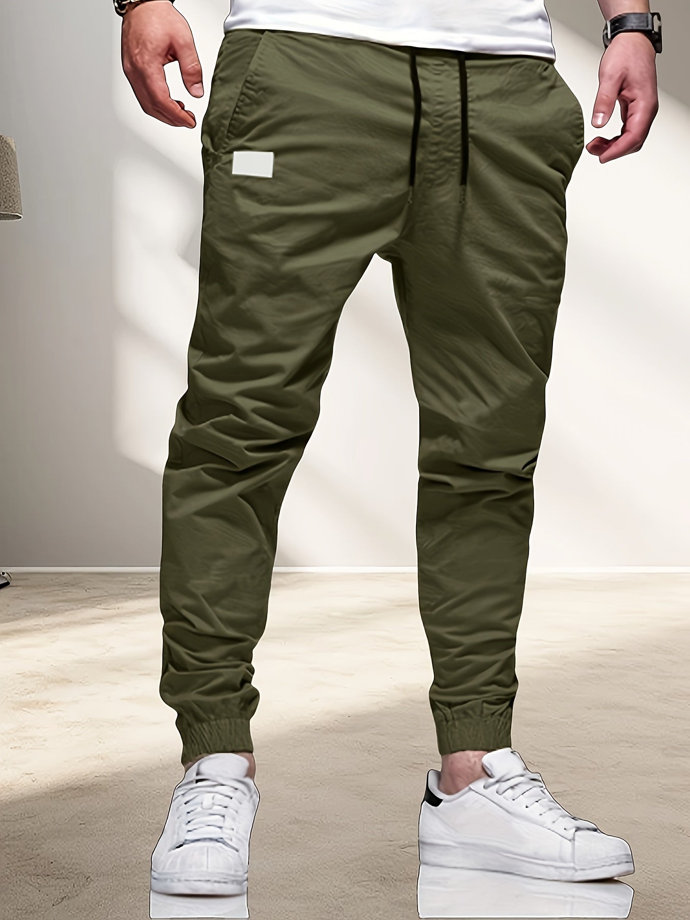 3pcs Men'S Spring And Autumn Regular Fit Fashion Pants And Sweatpants Casual Sports And Outdoor Pocket Elasticated Waist Drawstring Trousers