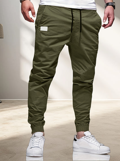 3pcs Men'S Spring And Autumn Regular Fit Fashion Pants And Sweatpants Casual Sports And Outdoor Pocket Elasticated Waist Drawstring Trousers