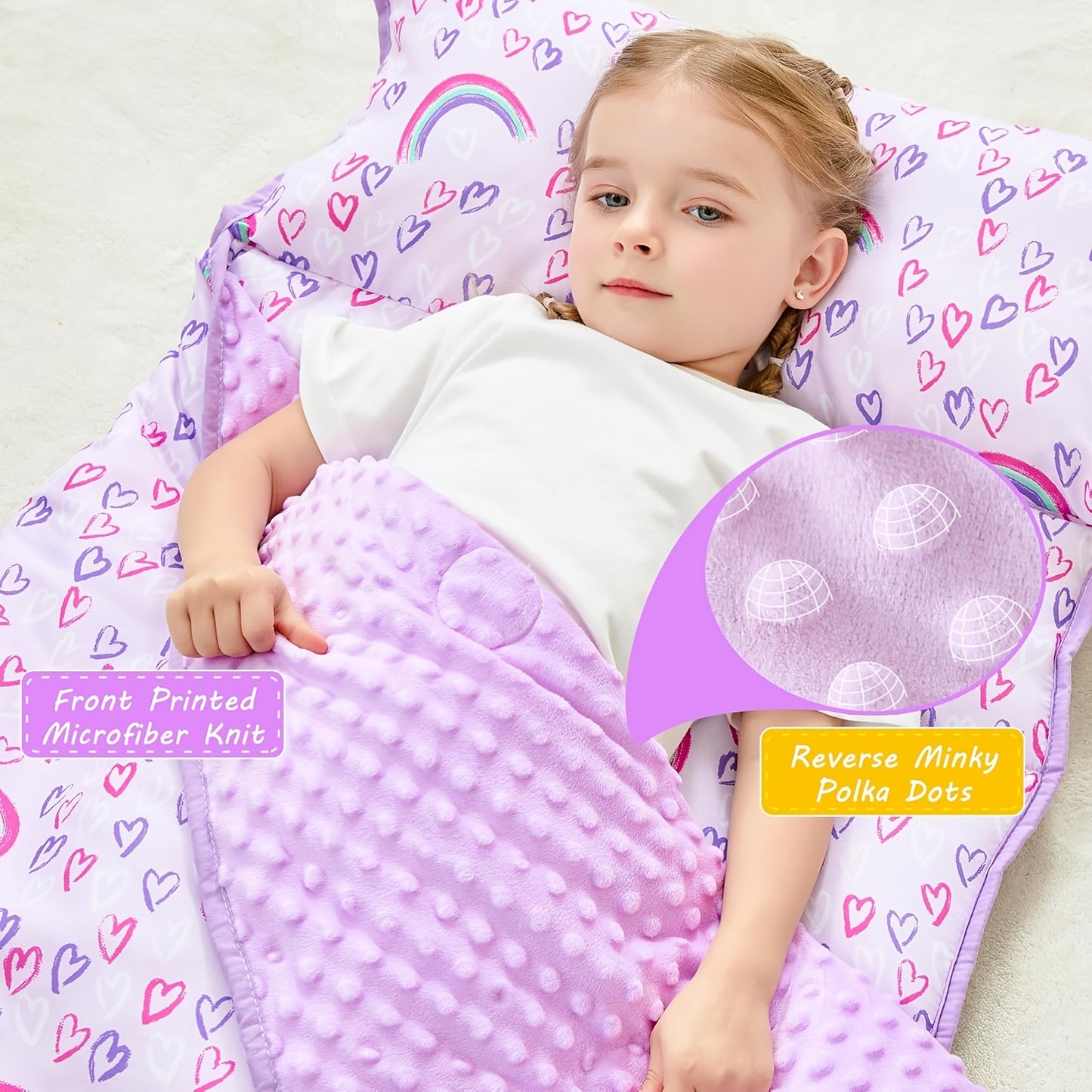 Large Rolled Sleeping Mats for Toddlers, Complete with a Pillow And Blanket, Ideal for Daycare, Preschool, And Camping Trips for Both Boys And Girls