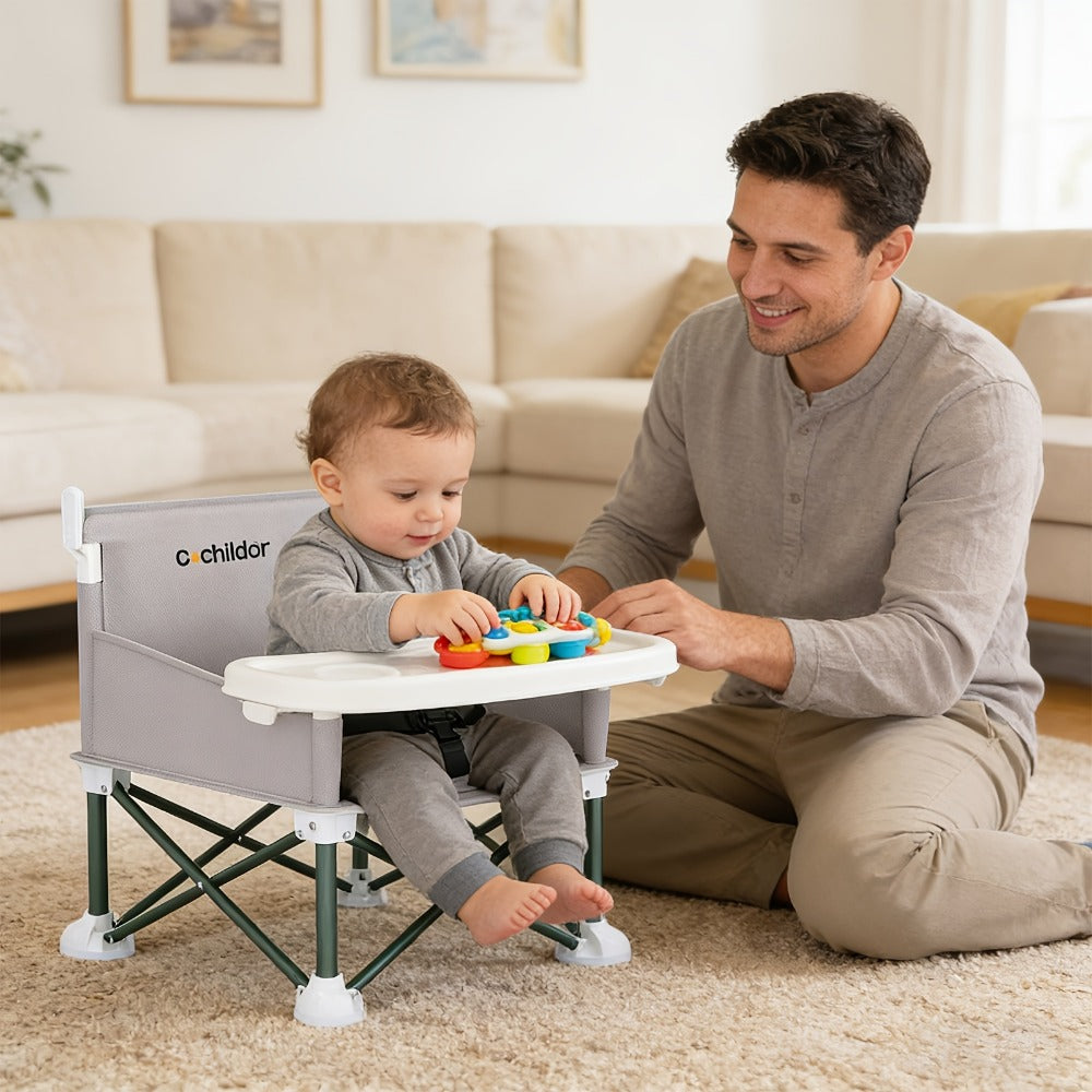 Portable Baby Booster Seat - Detachable Feeding Tray