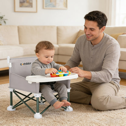 Portable Baby Booster Seat - Detachable Feeding Tray
