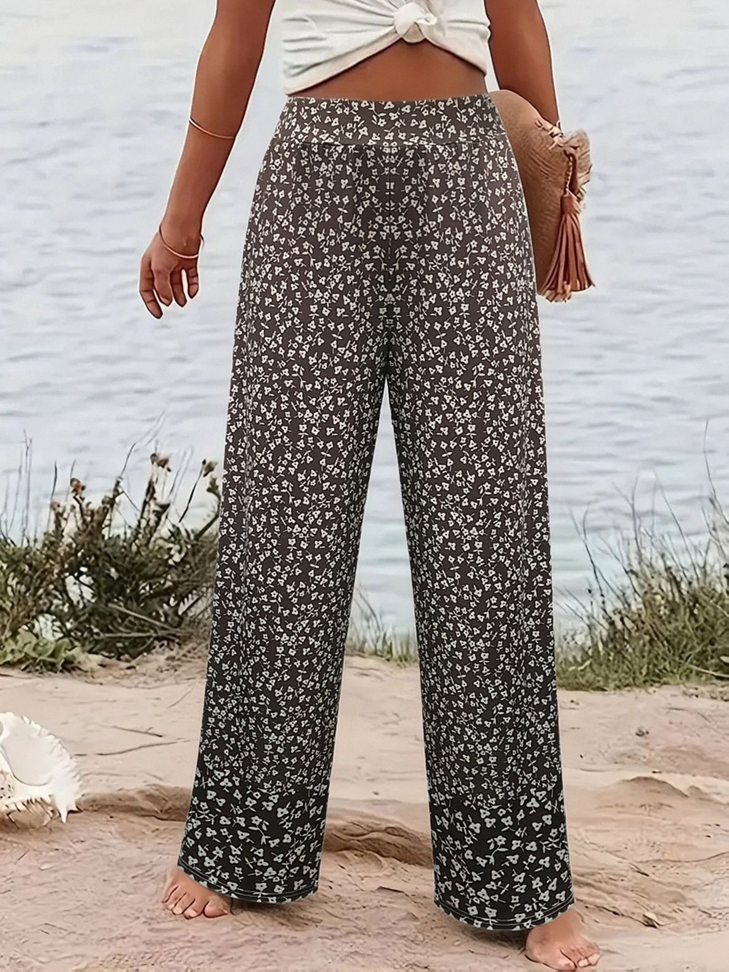 Women'S Summer New Casual Small Floral Patchwork Cute Women'S Loose Long Pants