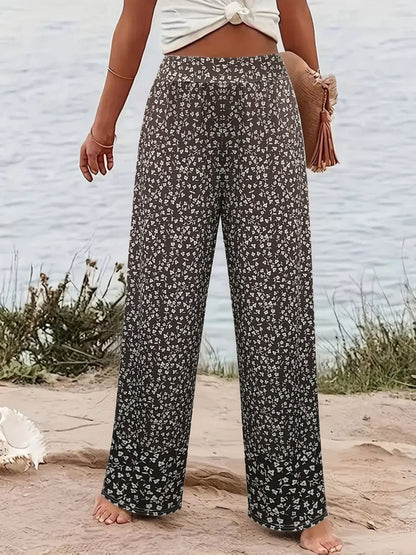 Women'S Summer New Casual Small Floral Patchwork Cute Women'S Loose Long Pants