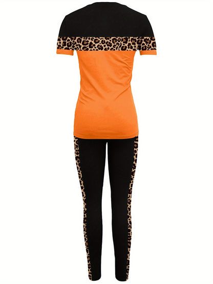 Ladies' Casual Long Pants Short Sleeved Set
