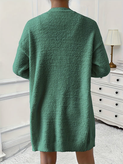 Women's Casual Warm Lounge Set, Cozy Long Sleeve Cardigan & V Neck Tank Top & Shorts, Soft Relaxing Home Outfit, Comfort Wear for Fall & Winter