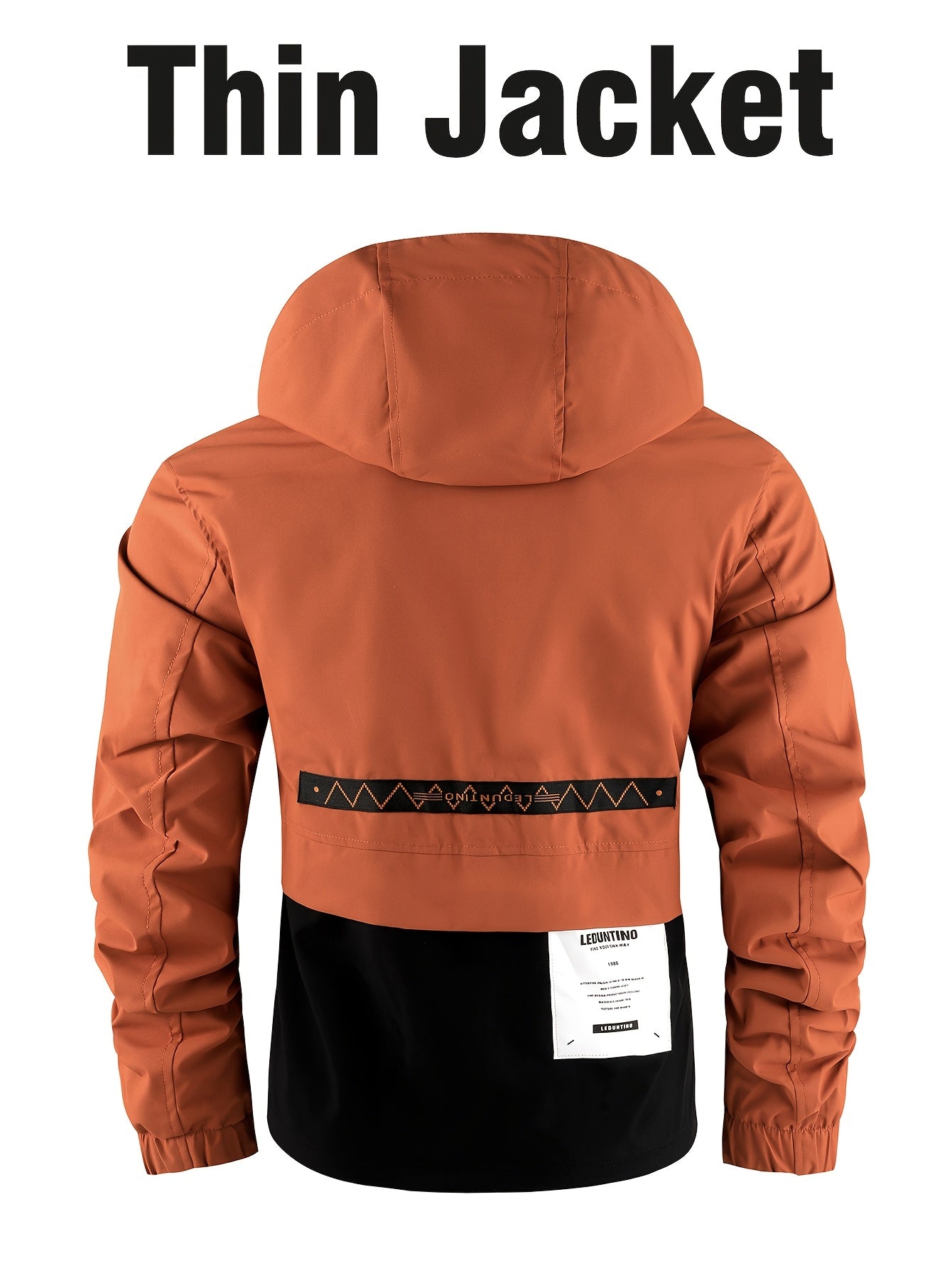 Men's Fashion New Jacket Men's Spring Autumn Thin Casual Multi-Pocket Outdoor Windbreaker Stitching Color Jacket Jacket Men's Removable Hat Windproof Outdoor Jacket Male