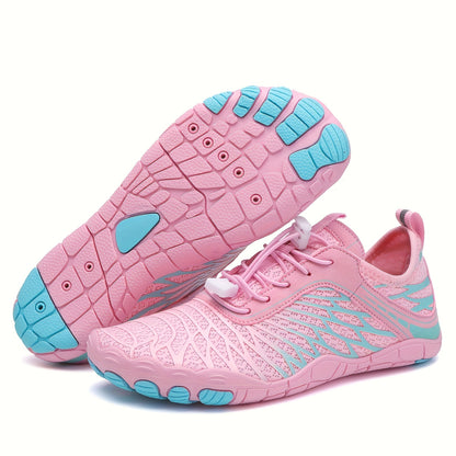 Women's Versatile Quick-Dry Sneakers: Lightweight, Non-Slip, Breathable Striped Aqua Shoes for All-Season Outdoor Adventurew Slip Lace Up Casual Shoes