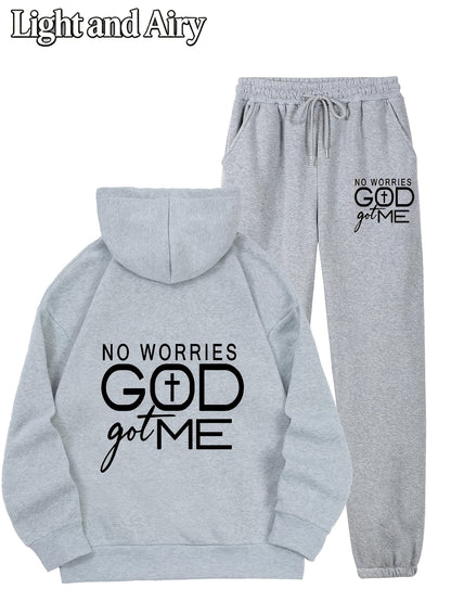 Two Piece Set Women Outfits Women'S Summer Hoodie And Printed Sweatpants Set, Lightweight And Breathable, Machine Washable, Pocket Details, Women'S Fitness Room Sportswear, Summer Outfits For Women, Women Clothing