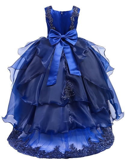 (Size Is Slightly Larger, Recommended To Purchase One Size Smaller Than Usual) Flower Dress Princess Puffy Tulle Dresses Bridesmaid Wedding Communion Birthday Party Pageant Maxi Prom Gown For Kids
