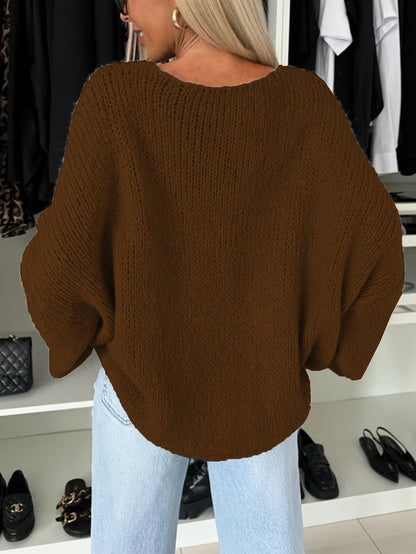 Women'S Oversized Bowtie Sweater Cardigan with Y2K Vibe Long Sleeves V Neck Open Front Casual Wear
