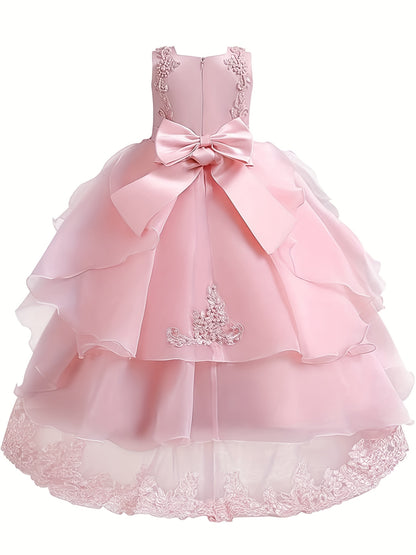 (Size Is Slightly Larger, Recommended To Purchase One Size Smaller Than Usual) Flower Dress Princess Puffy Tulle Dresses Bridesmaid Wedding Communion Birthday Party Pageant Maxi Prom Gown For Kids
