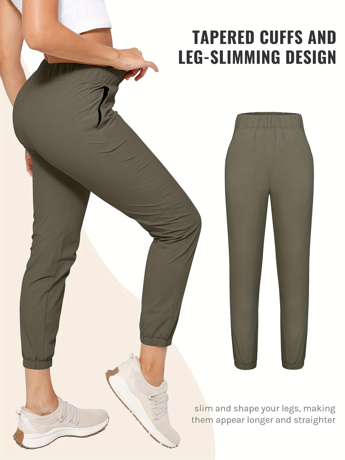 Women's Pants with Drawstring Inside Stretch Golf Pants High Waist Deep Pockets Travel Athletic Work Casual