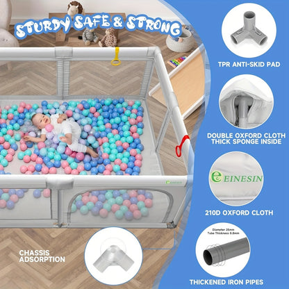 Baby Playpen - Breathable Soft Large 71inch