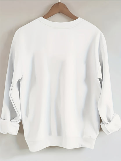 FRIYAY with Supply Themed Letters, Expressing Joy for Friday Pattern Print Women's Sweatshirt, Comfortable All Seasons, Machine Washable