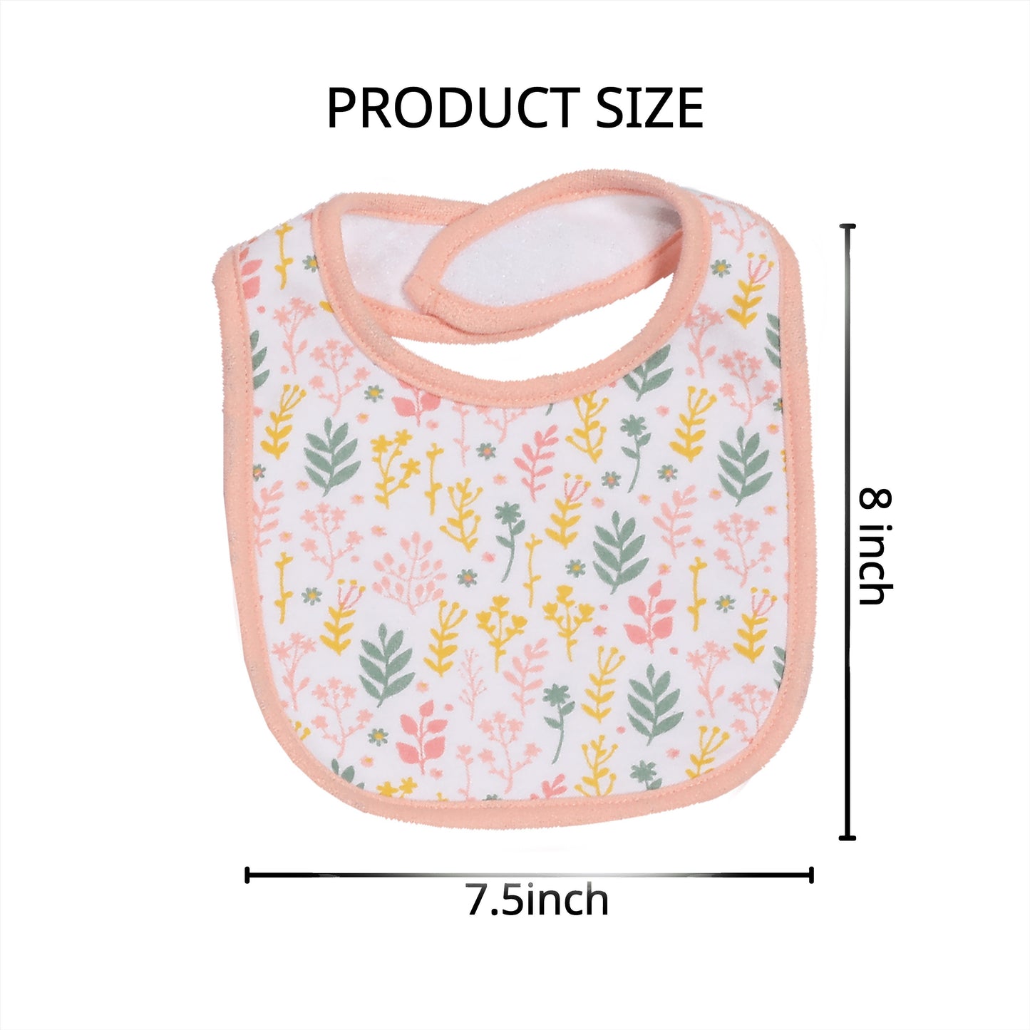 Kapital K 5pcs! Double - Layered Absorbent Cotton 5 - Piece Set with Cartoon Embroidery and Magic - Tape Adjustable Feeding Bibs for 0 - 3 Year - Olds, Boys & Girls