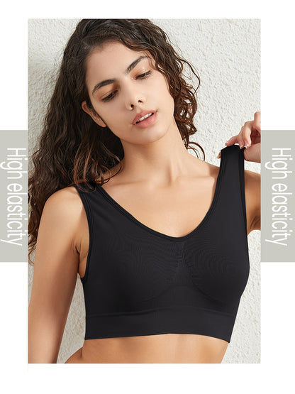 Set of 4 Women'S Sports Bras - Extremely Breathable, Wire-Free with a Hollow Mesh Design, Lightweight And Comfortable for Yoga, Fitness, And Living