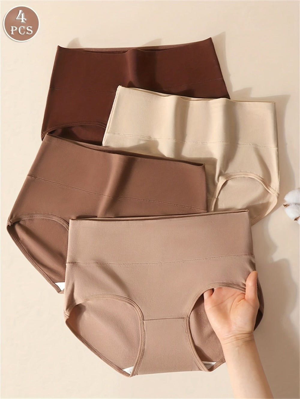 Women's 4-Pack Mid-Rise Briefs - Solid Color Everyday Comfort
