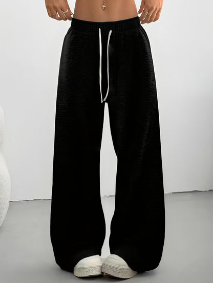 3pcs Summer Spring And Summer Trendy Versatile Pants [Soft Joggers] [Sizes Run Large, Recommend Choosing One Size Smaller] Women'S Soft Joggers - Loose Fit, Elastic Waist with Drawstring, Double Side Pockets - Machine Washable