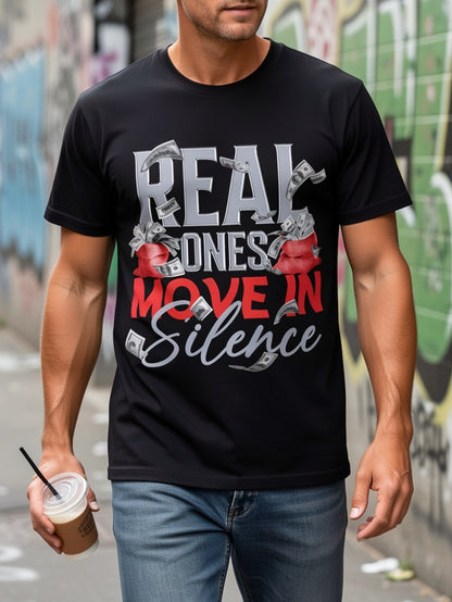 Men'S Tee - Striking Currency Design, Playful And Motivational Style - Summer Men'S Trendy Short Sleeve Relaxed Fit, Text Print, Soft Breathable Material, Everyday Wear, Perfect Present
