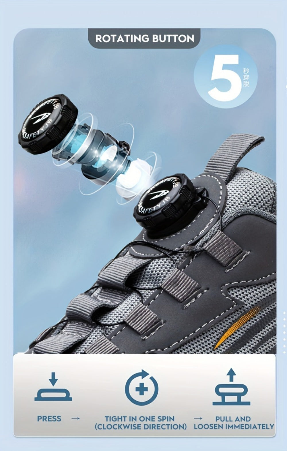 Unisex Work & Safety Shoes - Crush Resistant & Slip-On 610149