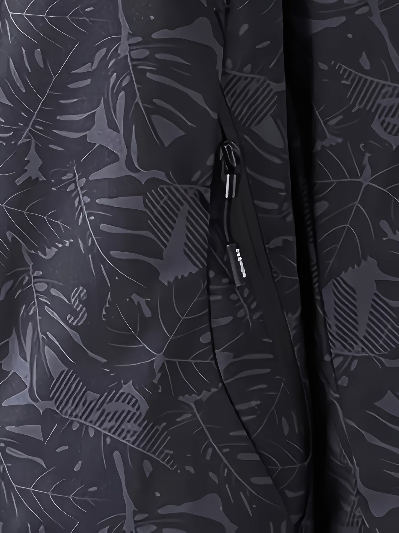 Women's Lightweight Windproof Hooded Jacket - Casual Zip-Up Outdoor Raincoat with Tropical Leaf Print, Removable Hood & Adjustable Cuffs for Spring Summer Fall,, Travel, Camping, Camping Gear, Apparel, Durable Zipper Closure