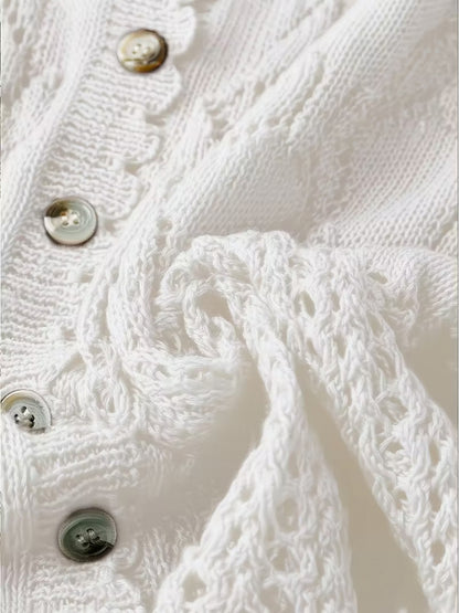 Plus Size - Large Size Women'S Casual Cardigan Light And Thin Short Sleeved Pearl Button, Semi Transparent, Round Neck All Season Versatile Layered Top