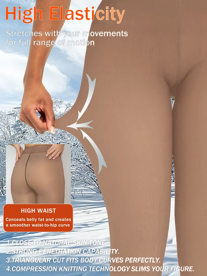 2Pairs Thick Polyester Leggings, Solid Stretch Leggings, Warm Heat-Resistant OverSize Autumn/Winter Pantyhose, Solid Color, Machine Washable