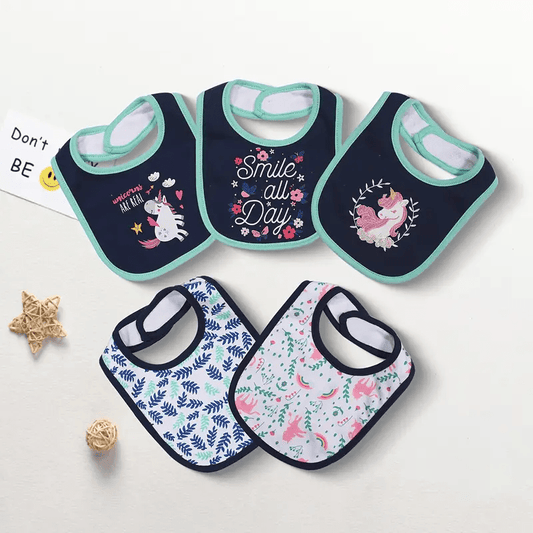 Baby & Toddler Baby Bib Multipack – Cotton Baby Bibs 5-Pack - Cartoon Embroidered – main product image