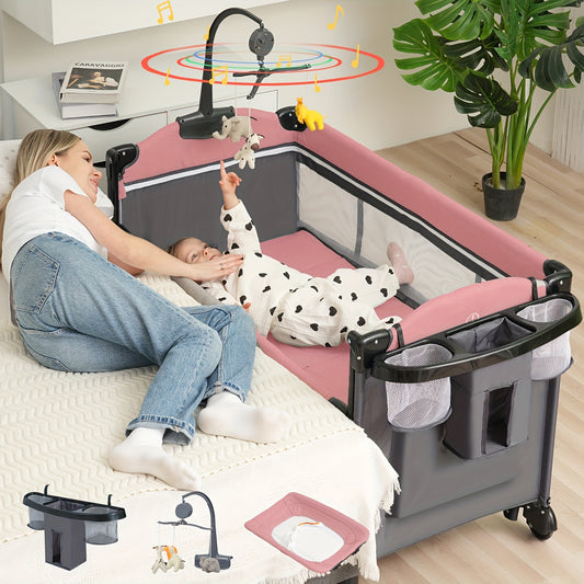 Baby Bassinet - Foldable 5-In-1 Sleeper Crib – main product image