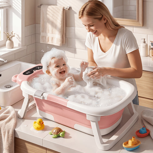 Baby Bathtub - Portable Foldable Non-Slip – Collapsible Newborn Toddler – main product image