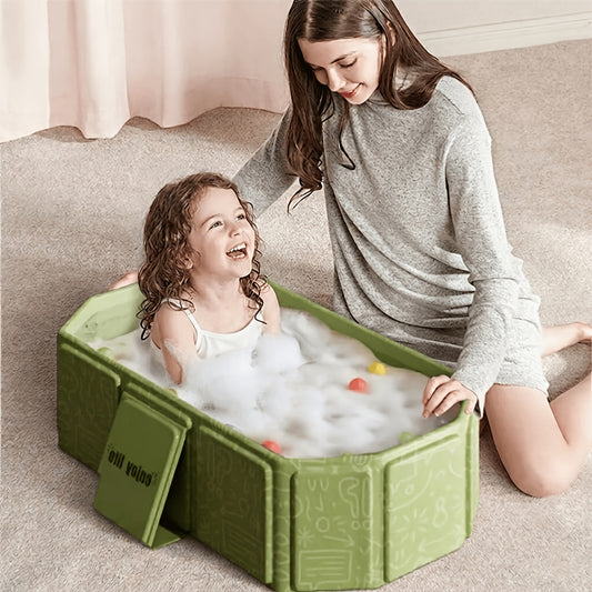 Baby Bathtub - Portable Foldable Non-Slip – Upgrade - White / Upgrade - Green – main product image