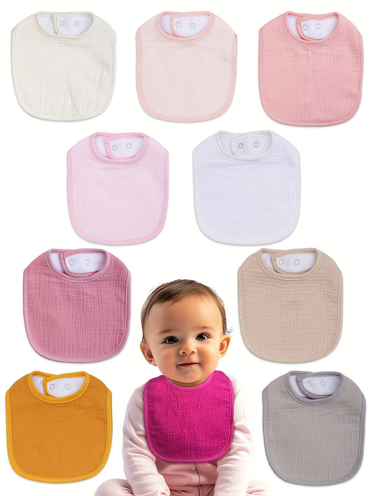 Baby Bib - 10-pcs Adjustable Muslin 10pcs – main product image