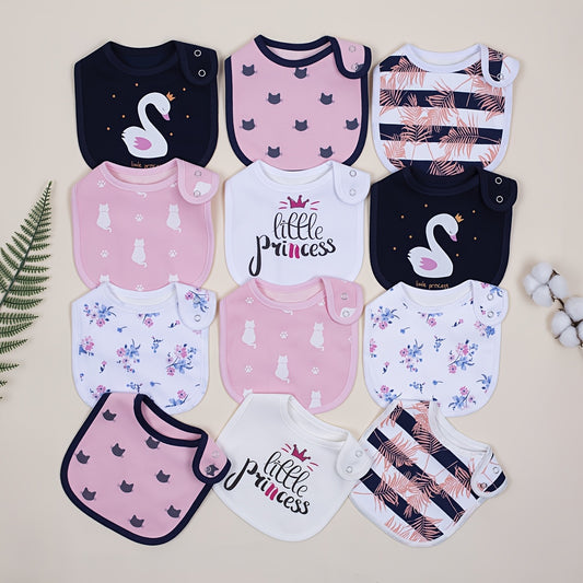 Baby Bib - 12-pcs Adjustable 12pcs Bibs – main product image