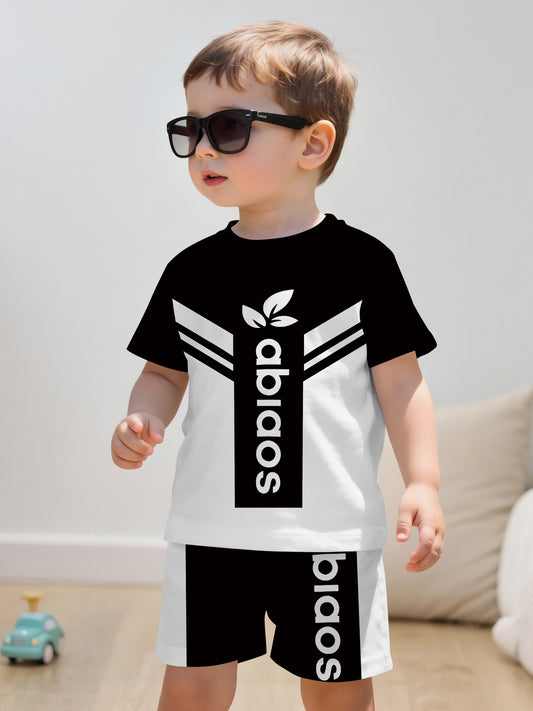 Baby Boy Graphic Outfit Set - Short Sleeve Summer – main product image
