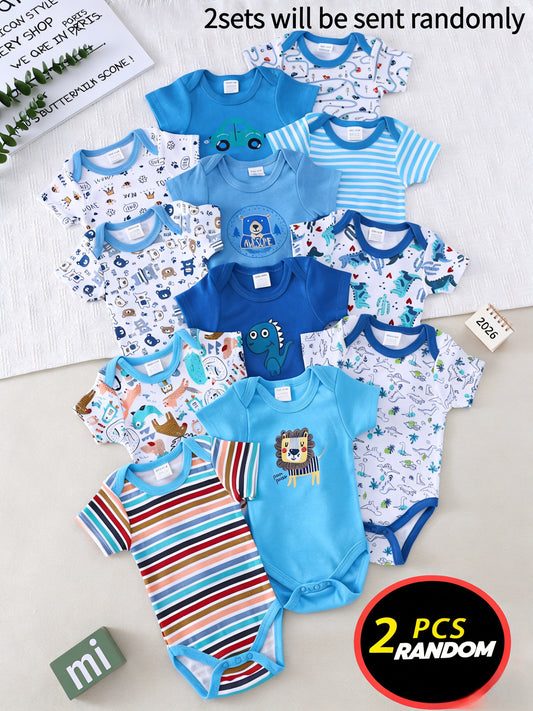 Baby Boy Onesies - 2-Pack Animal Print Bodysuits – main product image
